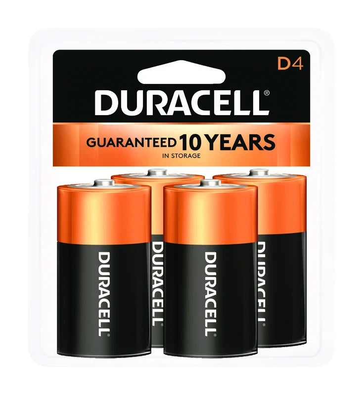 DURACELL Duracell 03361 Coppertop Alkaline Battery 1.5 V D-Size 4-Pack