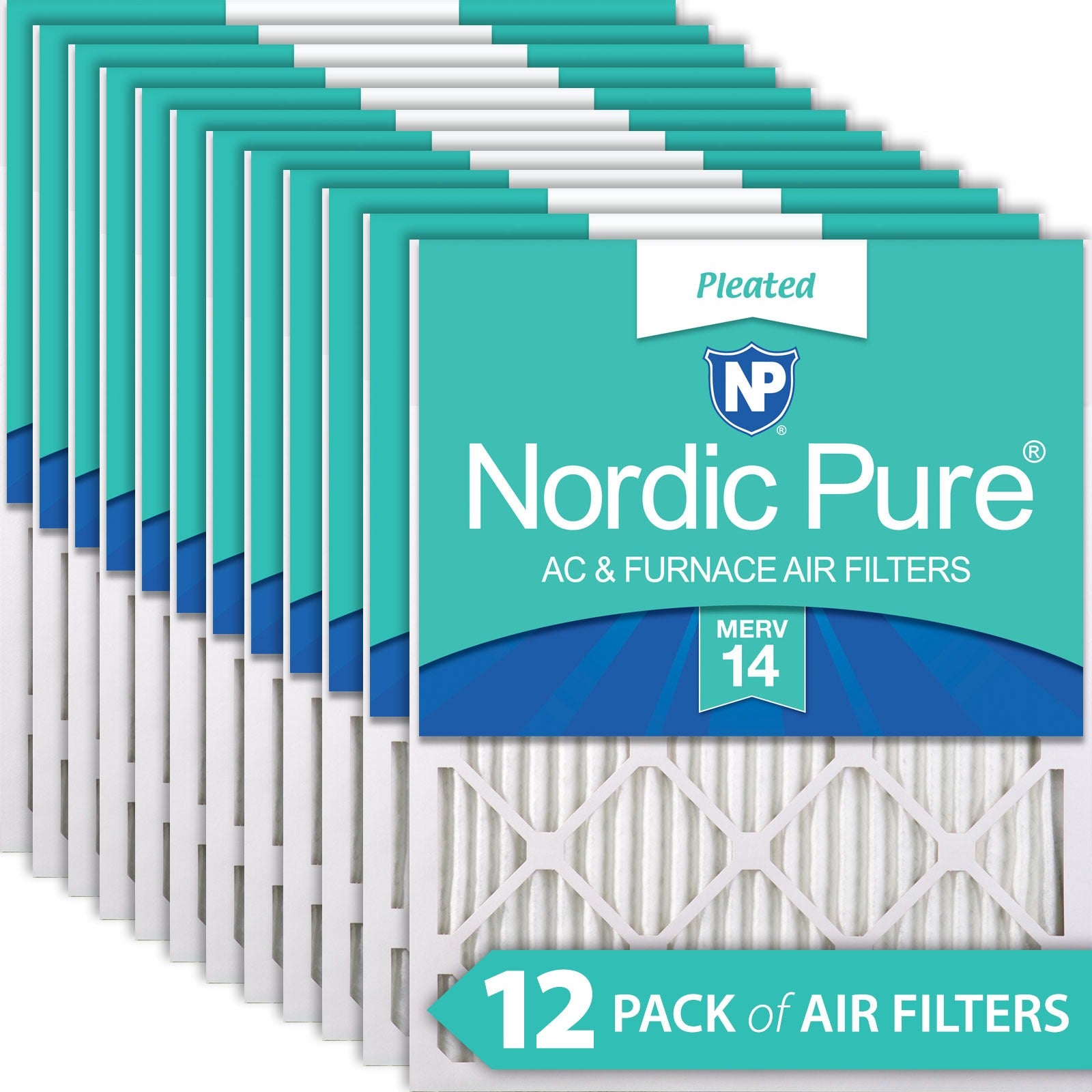 NORDIC PURE Nordic Pure 18x22x1CustomM14-12 Merv 14 Filter 12 Pack