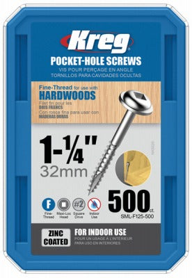 KREG Kreg Tool Company SML-F125-500 Pocket Hole Screws 500ct