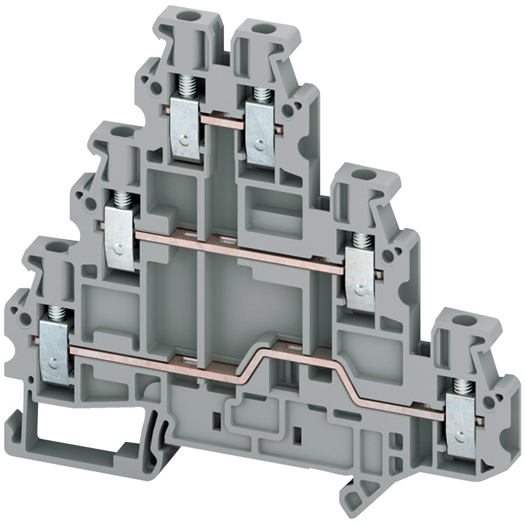 Schneider Electric NSYTRV26T Square D 2 mm 6-Point Gray 26 to 10 AWG Solid/Stranded Copper Screw Terminal Block