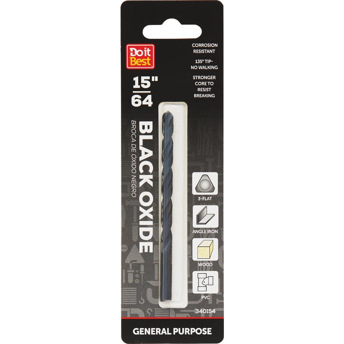 BSC PREFERRED Bsc Preferred QJDIB-DB-027A 15/64 in Black Oxide Drill Bit