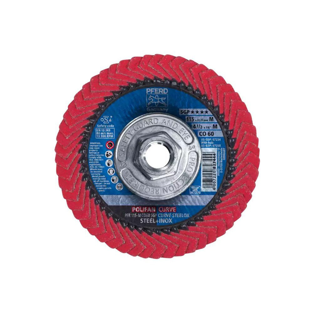 PFERD Pferd 67258 Flap Disc 60 Grit Ceramic Type 27 4.5 Inch