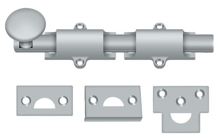 DELTANA Deltana 6SB26D Surface Bolt 6 Inches Satin Chrome