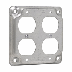 Crouse-Hinds TP510 Four Square Surface Cover, Steel, for Two Duplex Receptacles, 5.5 cu.in Capacity