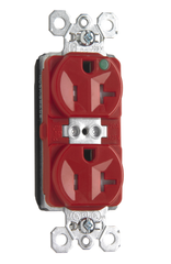 Pass & Seymour PTTR8300RED RECEPTACLE BL STR 125VAC 20A 2 3 R