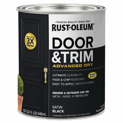 RUST-OLEUM Rust-oleum 369383 Door and Trim Paint Black Quart