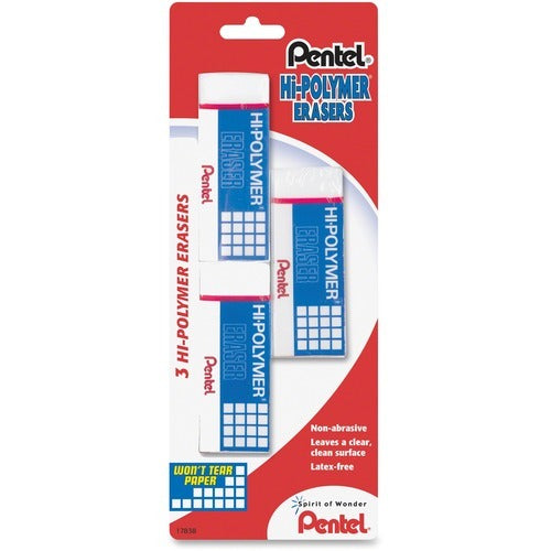 PENTEL Pentel PENZEH10BP3K6 Hi-polymer Eraser Pack of 3