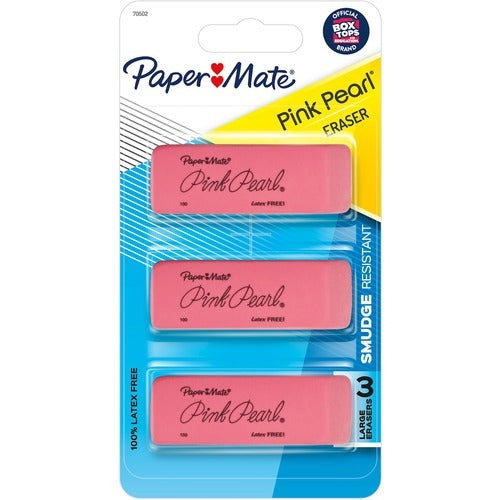PAPER MATE Paper Mate PAP70502 Pink Pearl Medium Eraser 3-pack