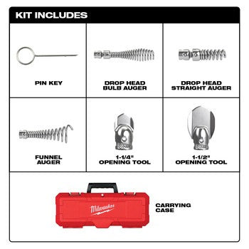 MILWAUKEE Milwaukee 48-53-3820 1-1/4 inches - 2 inches head attachment kit for 5/8 inches sectional cable (6-piece)