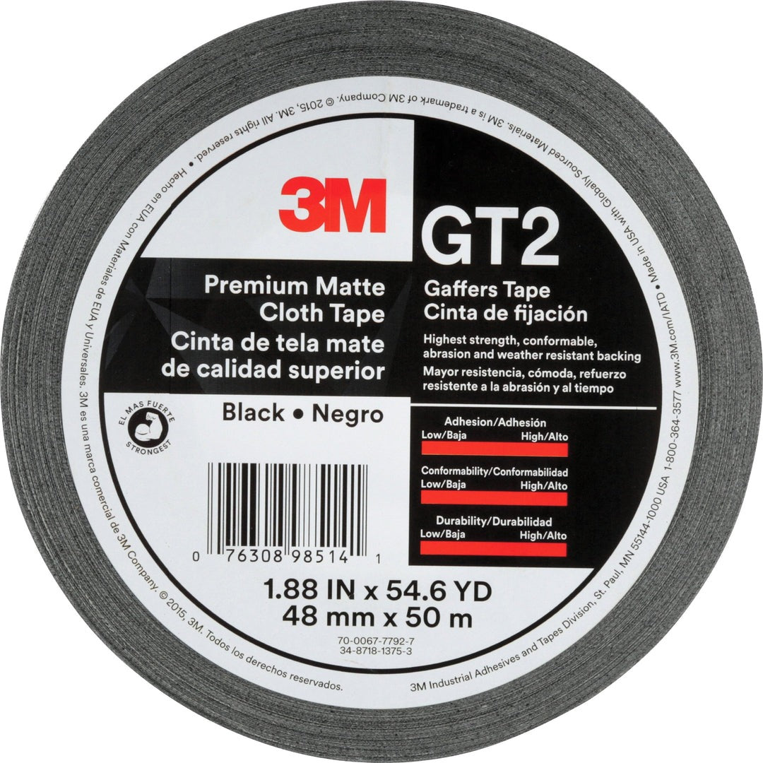 3M 3M GT2 gaffers cloth tape 54.60 yd x 1.90 in (1 roll) MMMGT2