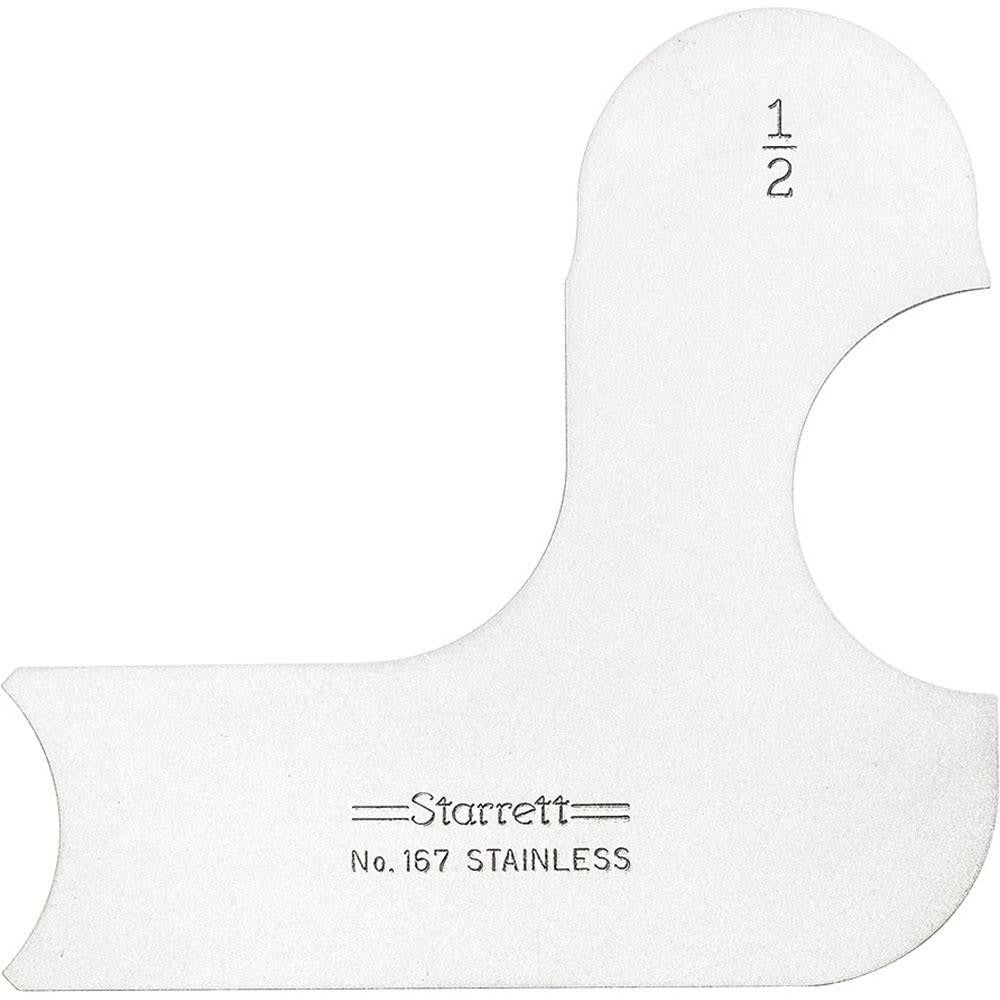 STARRETT Starrett 50645 Radius Gage 0.5 Inch Stainless Steel