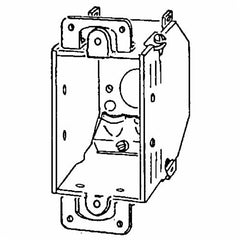 Appleton 388-OR-44 Bevel Corner Gangable Switch Box With CL-20 Nonmetallic Sheathed Cable Clamp, Steel, 10.5 cu-in, 1 Gang, 5 Knockouts