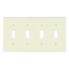 Leviton 78012 Wallplate 4 Gang Thermoset Plastic Toggle Wall Plate 1 Pack