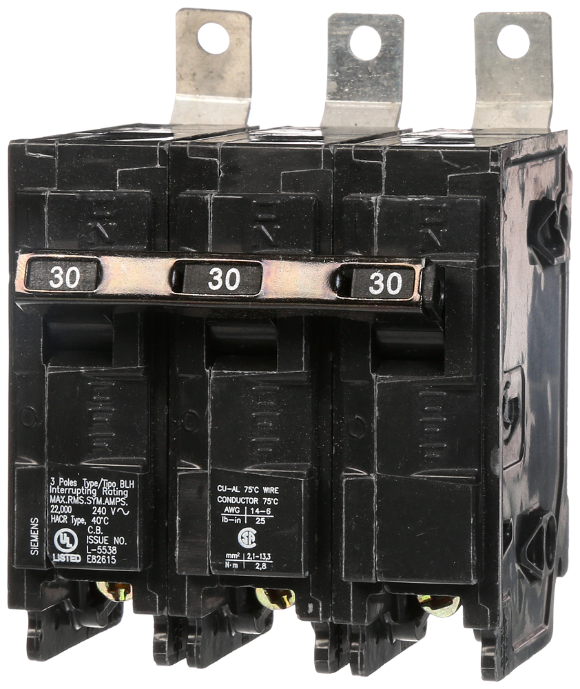 Siemens B330H 3-Pole 30 Amp 240 Volt 22 K Circuit Breaker