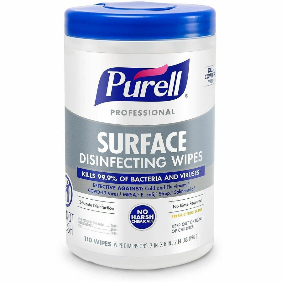 GOJO Gojo GOJ934206 Purell Professional Surface Disinfecting Wipes 110 Count Tub