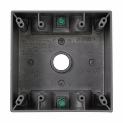 Crouse-Hinds TP7130 Weatherproof Outlet Box 2-5/8 Gray Die-Cast Aluminum (2 Gang) 78618907130