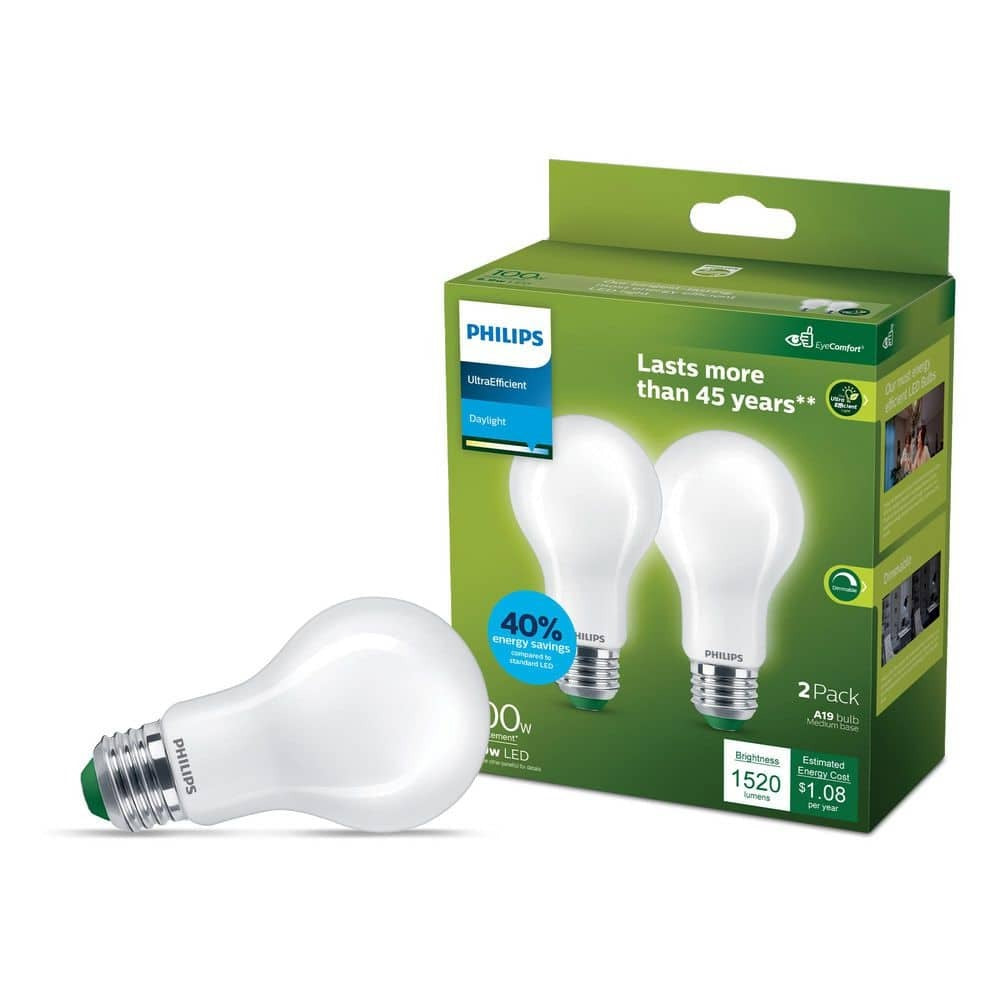 PHILIPS Philips 592139 Filament A19 E26 100W equivalent (2-Pack) 592139