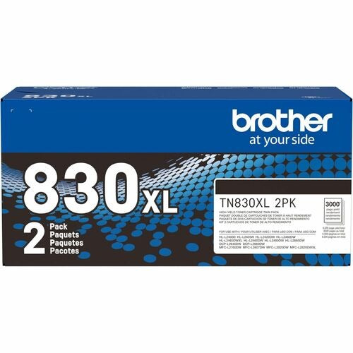 BROTHER Brother BRTTN830XL2PK High Yield Black Toner Cartridge 2-pack