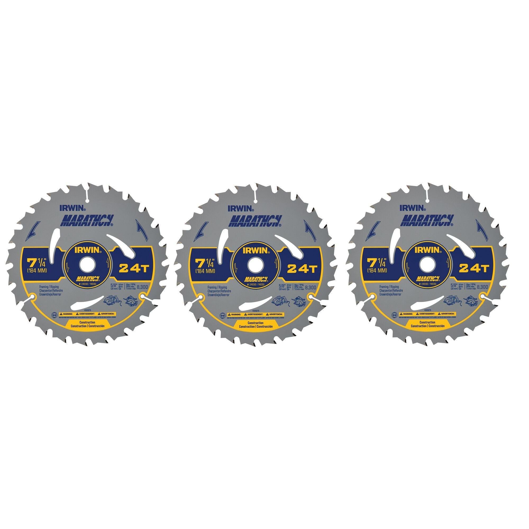 IRWIN Irwin 24030 Marathon circular saw blade (7-1/4 in, 24T, 10 per box)