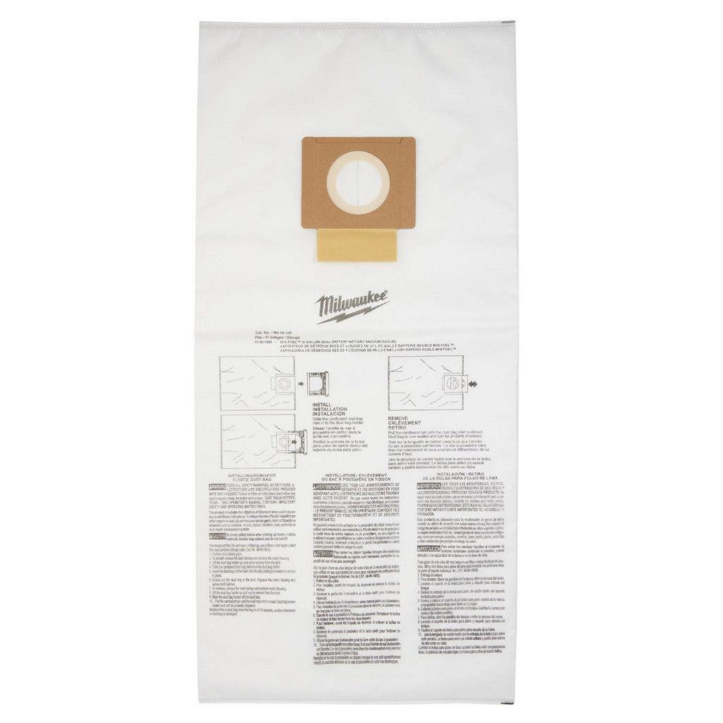 MILWAUKEE Milwaukee Tool 49-90-1999 Vacuum Collection Bag 5 Pack
