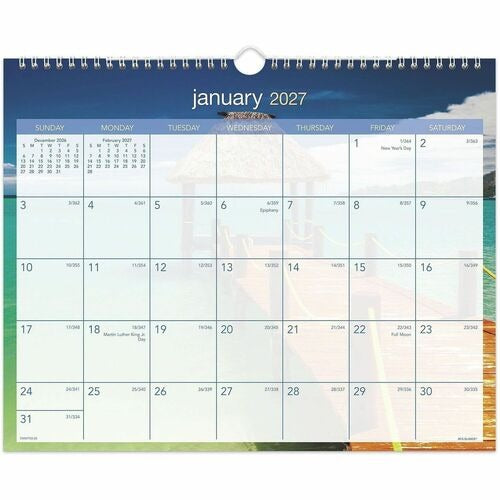 AT-A-GLANCE At-a-glance AAGDMWTE828 Wall Calendar Tropical Beach 15x12