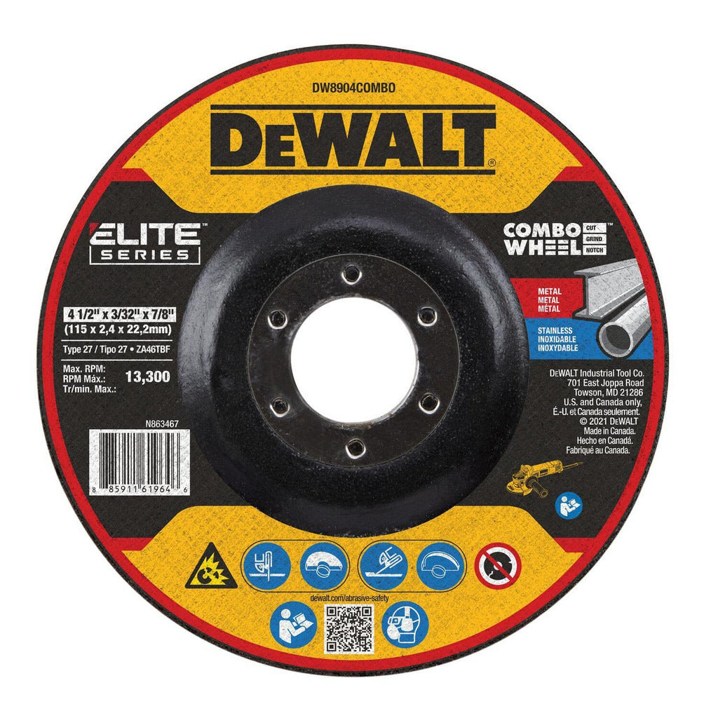 DEWALT Dewalt DW8904COMBO Type 27 Grinding Wheel 4.5 in 46 Grit