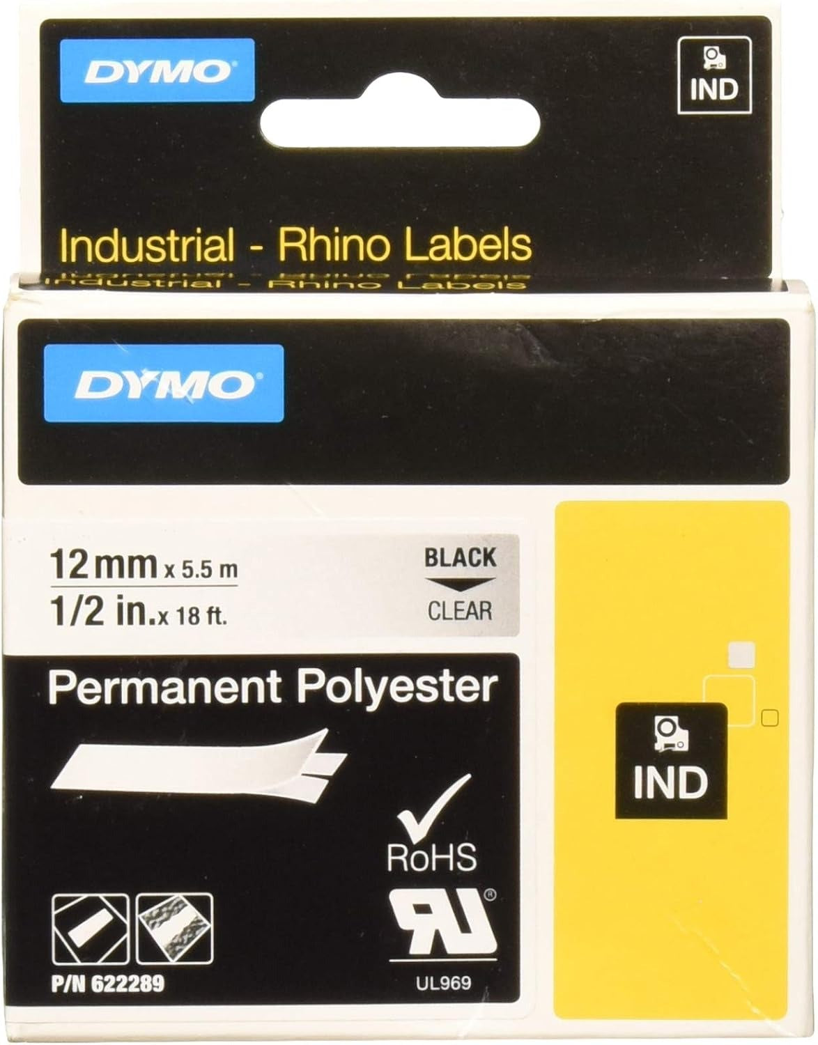 DYMO Dymo 622289 Rhino Polyester Tape 12 mm (18 ft) 622289