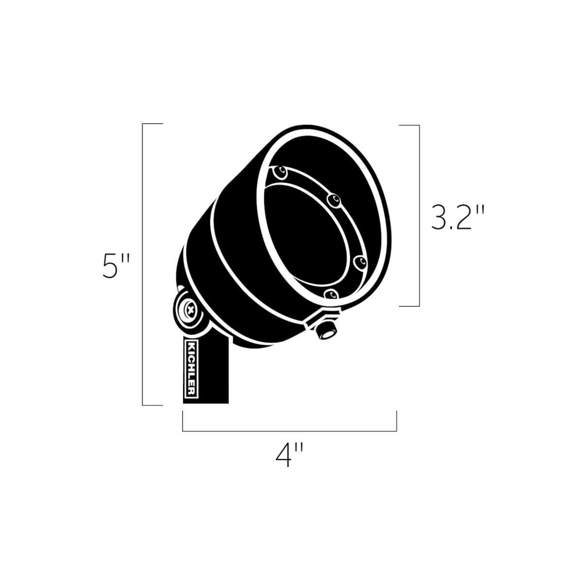 KICHLER Kichler 16151BKT30 12V Accent 200 Lumen 3000K Flood Light 2.5W (35Â°)