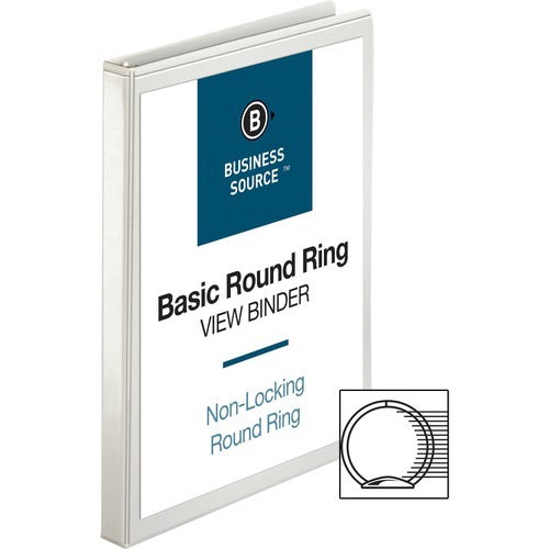 BUSINESS SOURCE Business Source BSN09951 Round Ring View Binder 0.5 in