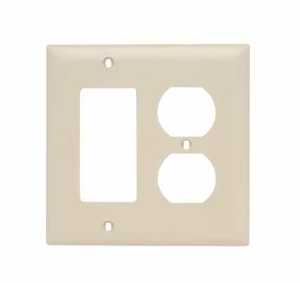 Legrand TP826I Pass & Seymour TP826-I Standard Combination Wallplate 2 Gangs Ivory