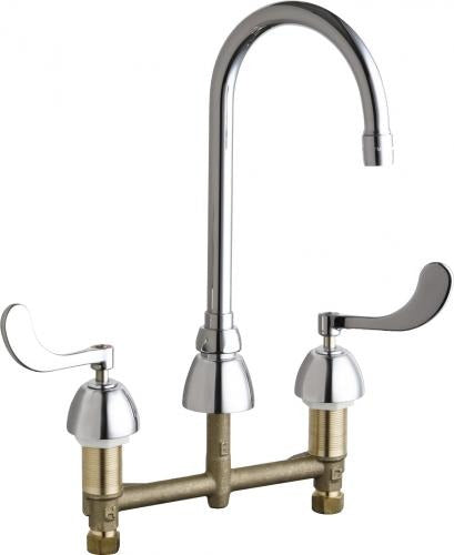CHICAGO FAUCETS Chicago Faucets 786-E2805-5XKABCP Manual Sink Faucet 0.5 GPM (8 inches Centers)