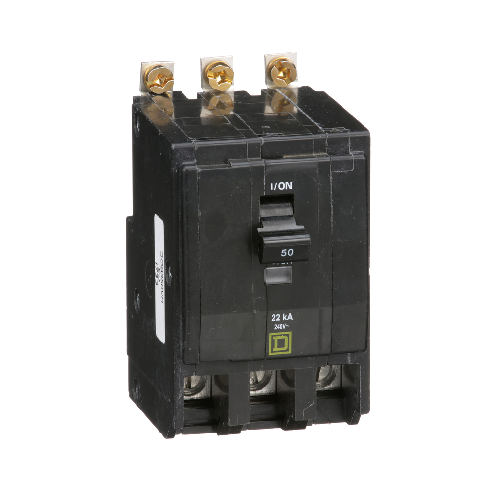 Square D QOB350VH Miniature Circuit Breaker 50A 240V 3Ph Bolt-On