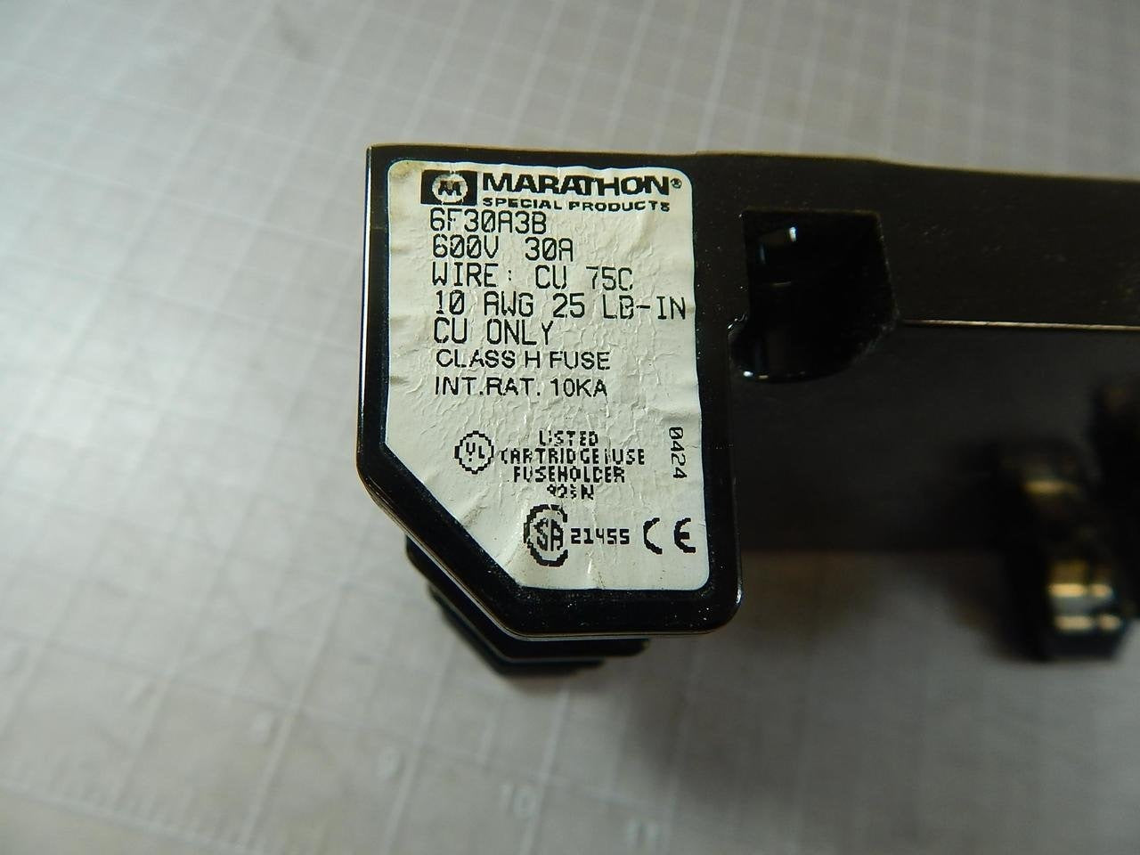 MARATHON SPECIAL PRODUCTS Marathon Special Products 6F30A3B Fuse Block Holder