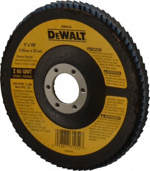DEWALT Dewalt DW8318 Flap Disc 80 Grit Type 29 5 Inch Zirconia