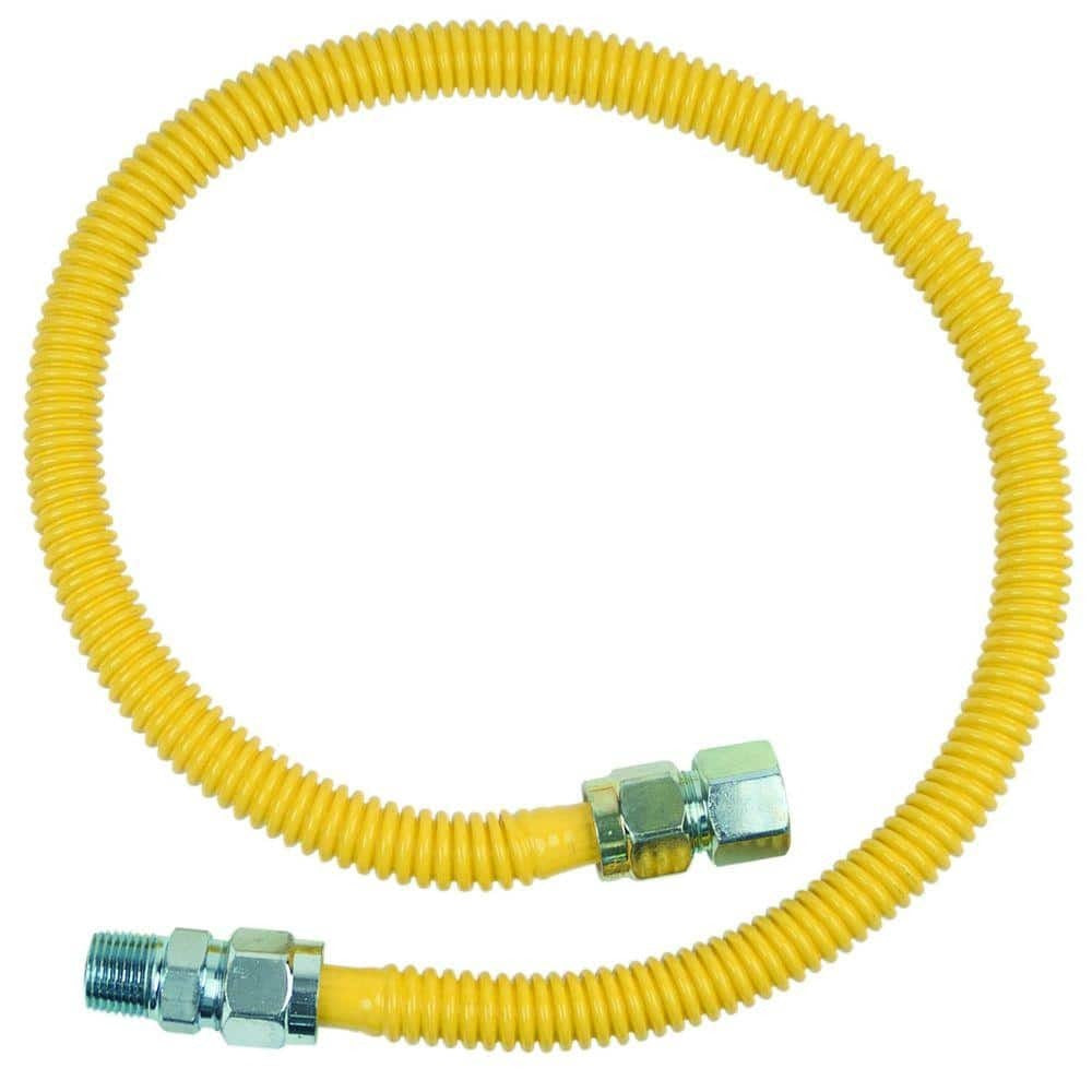 BRASSCRAFT Brasscraft CSSC24-36 ProCoat stainless steel gas connector 125000 BTU (36 in., 3/4 in. FIP x 1/2 in. MIP)