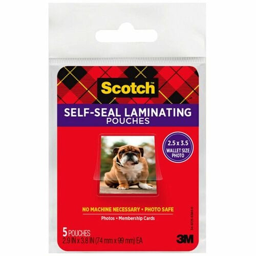 3M 3M MMMPL903G Clear Laminating Sheets 2x3 Inches 5-pack