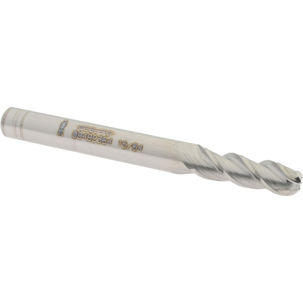 ACCUPRO Accupro 12184346 Ball End Mill 0.2344in 3 Flute Carbide