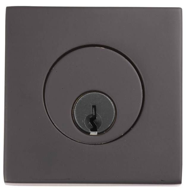 EMTEK Emtek 8469US19 Square Single Cylinder Deadbolt Flat Black