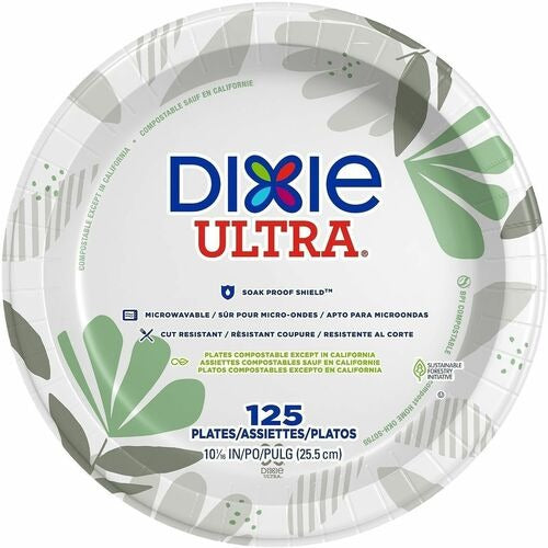DIXIE Dixie Foods DXESXP10PATH Heavyweight Paper Plates 125 Pack