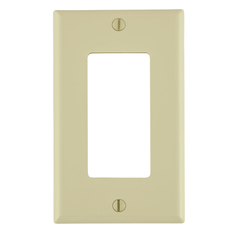 Leviton 80401-NI 1-Gang Decora/GFCI Device Wallplate, Standard Size, Thermoplastic Nylon, Device Mount, Ivory