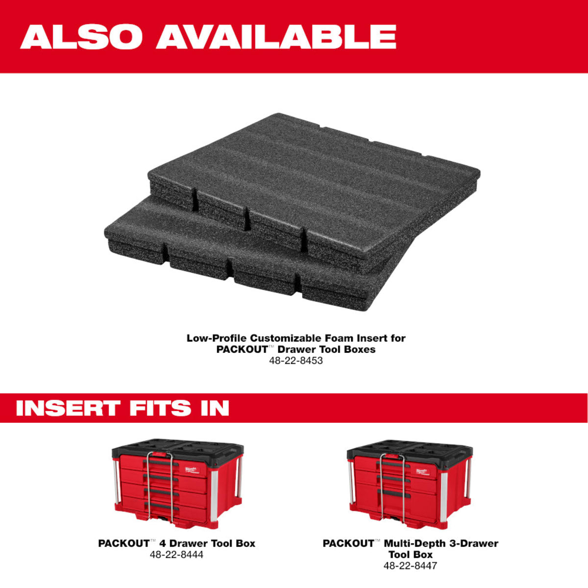 Milwaukee Tool 48-22-8447 PACKOUT Multi-Depth 3-Drawer Tool Box