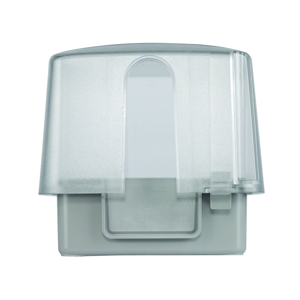 Intermatic WP5500C 2-Gang Vertical Hinge 4-3/4 Inch Extra Duty Clear Plastic Receptacle Cover with Guard Insert