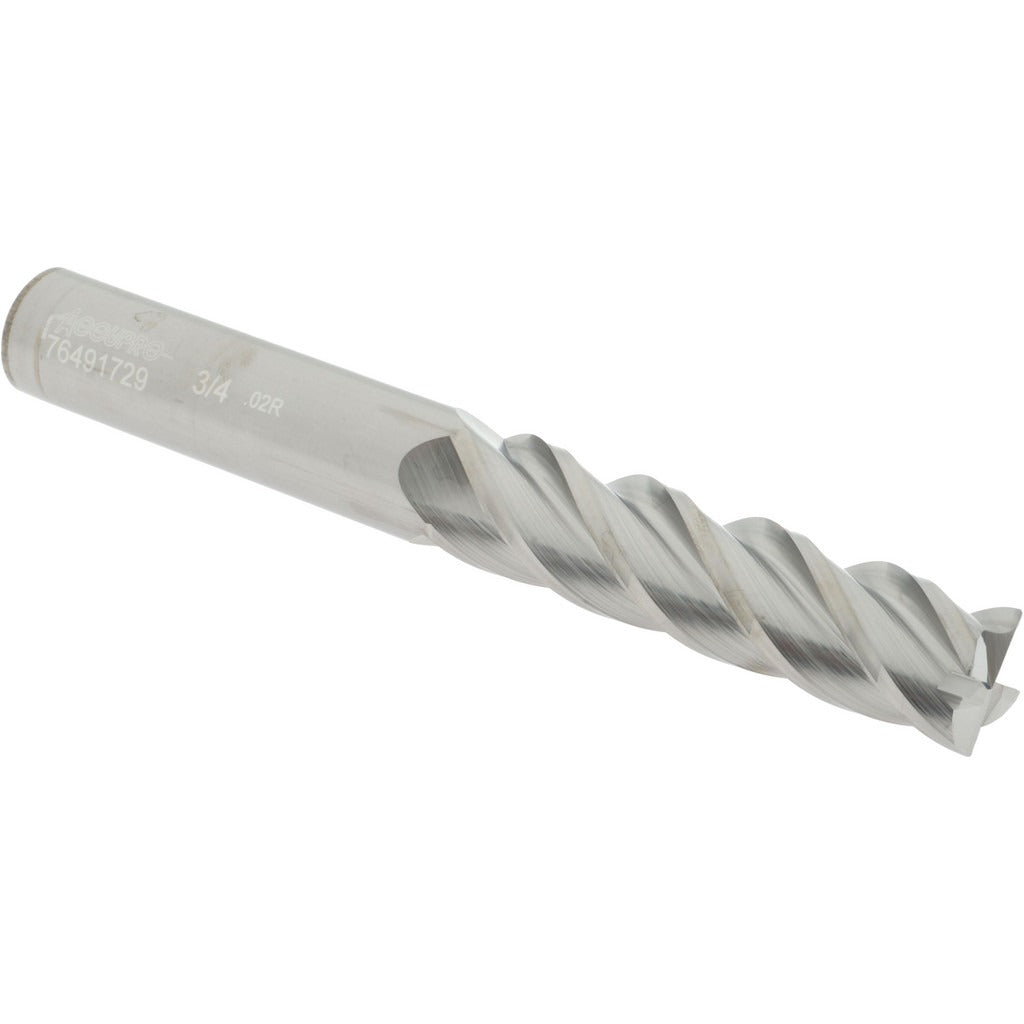 ACCUPRO Accupro 12183367 Corner Radius End Mill 3/4in 4 Flute Carbide