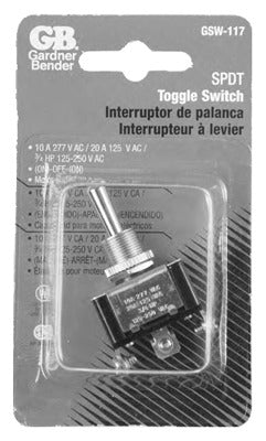 GARDNER BENDER Ecm Industries Llc GSW-117 Momentary Toggle Switch 20A 125V