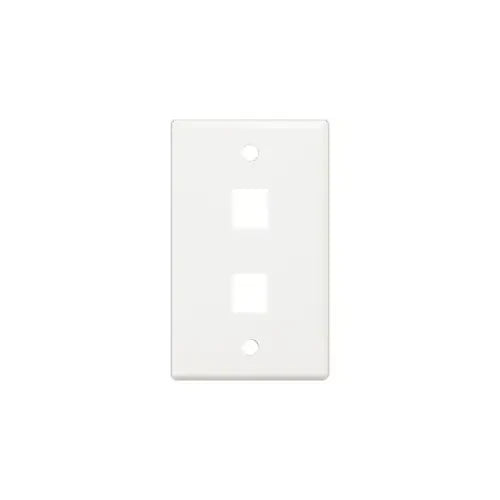 WAVENET Wavenet FP02PWH-25PK 2-Port Keystone Faceplate (25 Pack)