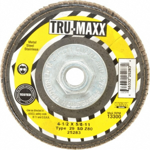 TRU-MAXX Tru-maxx 66254447223 Flap Disc 80 Grit 4.5 in Type 29