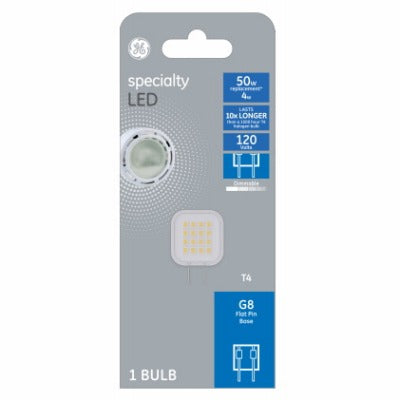 GE G E Lighting 93129011 Led T4 Bulb 4W GY8.6 3000K 400 Lumens 4-pack
