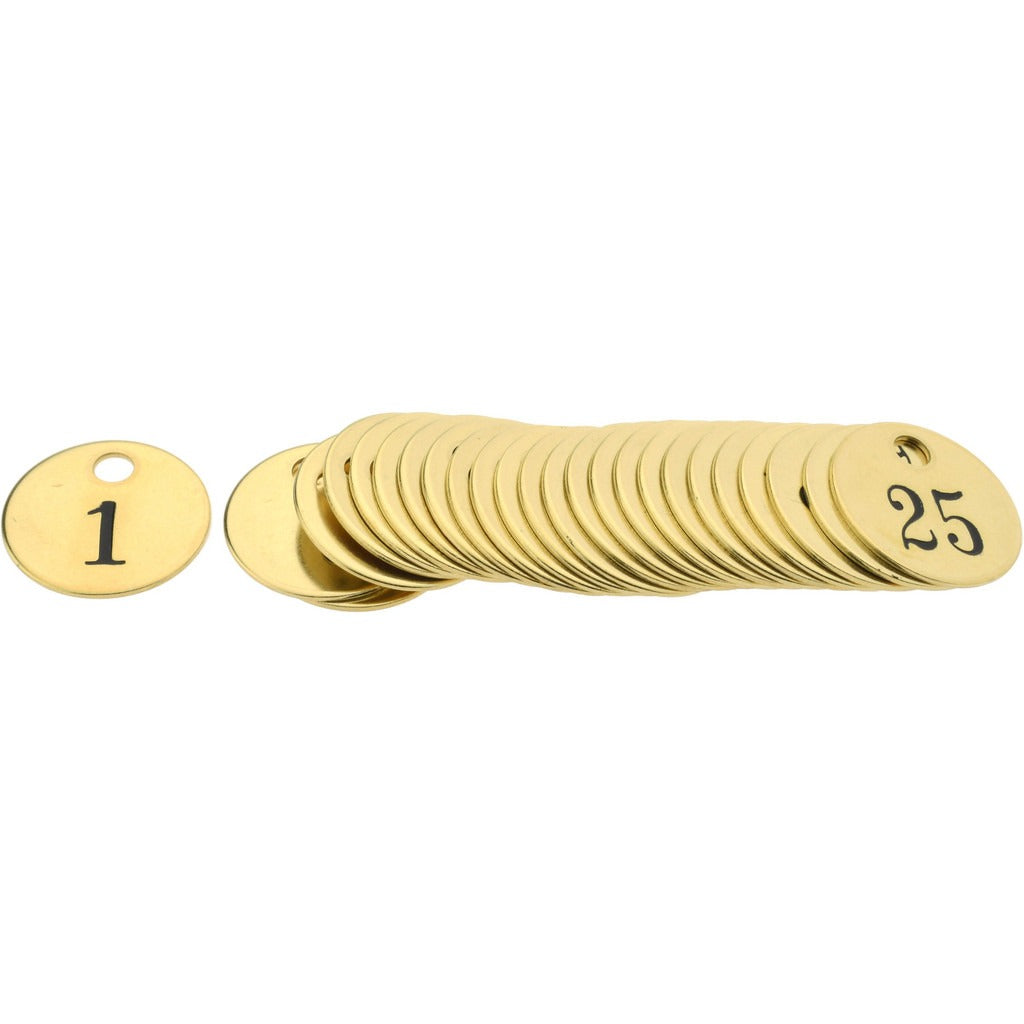 C H HANSON C.h. Hanson 40003 Blank Metal Brass Tag 1 Inch 25 Pack