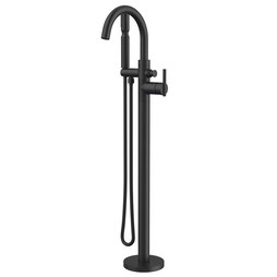 Gerber D300558BST Tub Filler Contemporary Floor Mount Trim Kit with Handshower 1 Lever Satin Black