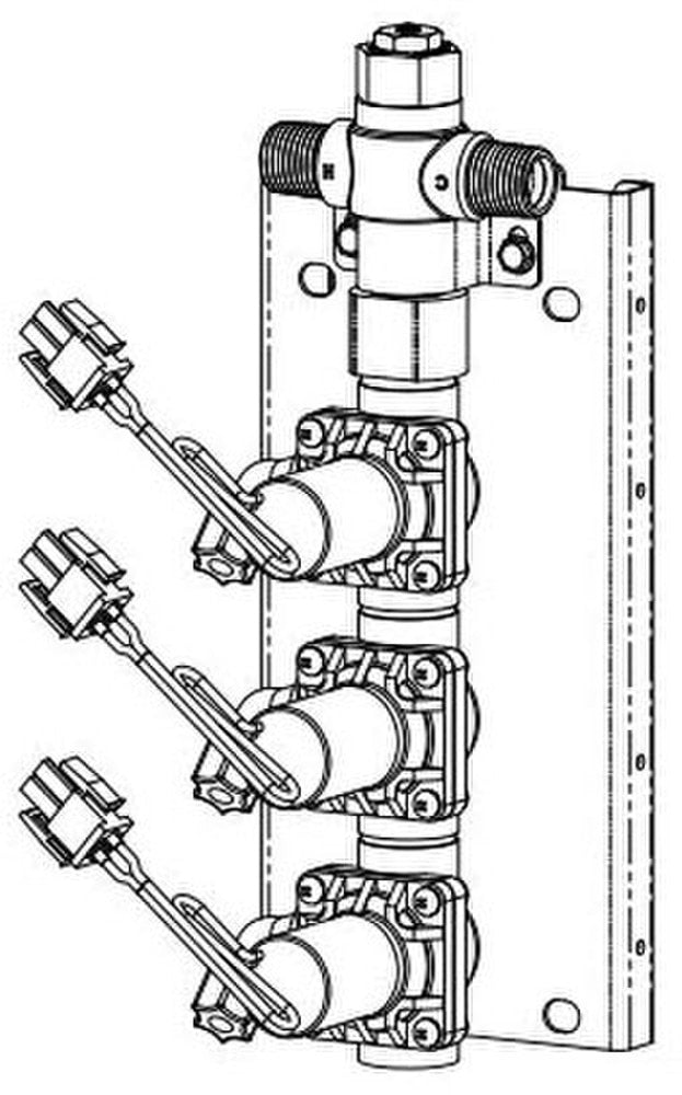 Acorn 2598-233-001 Mxt/P Valve Assembly w/Plate For 3-Stn 9V Sensor-Op Metering